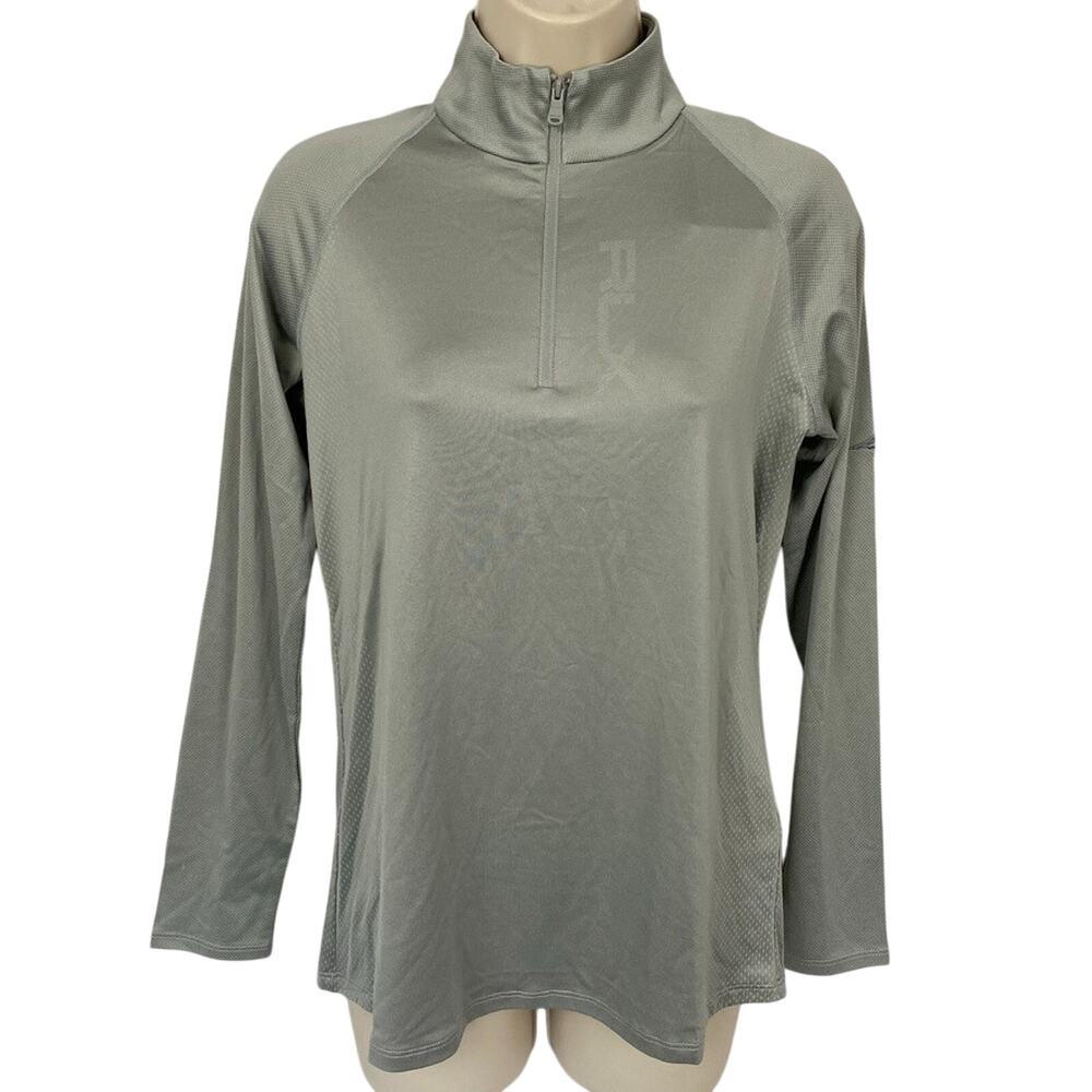 Ralph Lauren RLX Pullover Top Women Small Gray Golf Athletic Wicking 1/4 Zip NEW